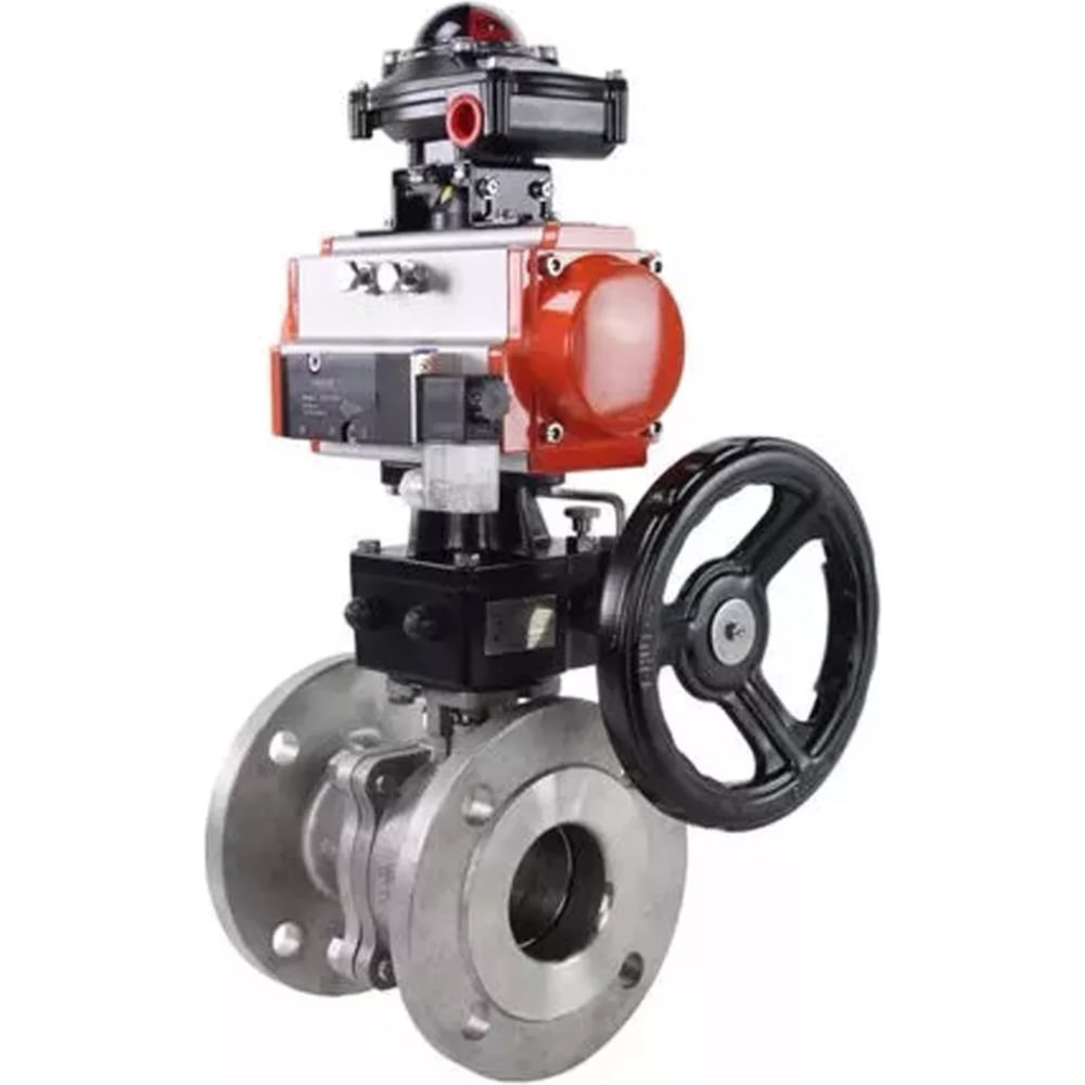 Изображение товара Шаровой кран DN100 с пневмоприводом, 200 °C, нержавеющая сталь