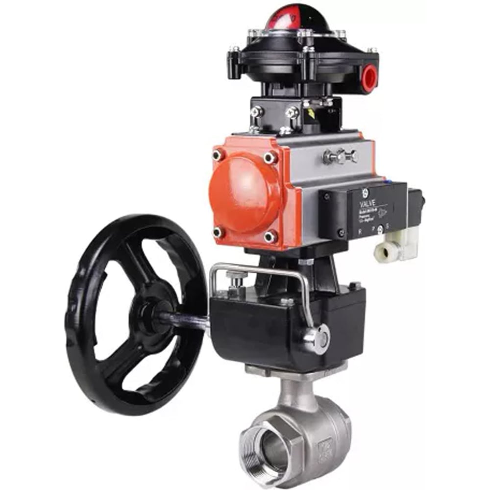 Изображение товара Кран шаровой DN.ru КШМП 316 230 ISO Ду80 Ру40 с пневмоприводом двухходовой