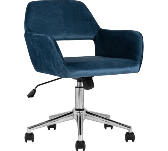 Изображение товара Офисный стул Стул Груп ROSS велюр, синий ROSS CHROME VELVET DARK BLUE