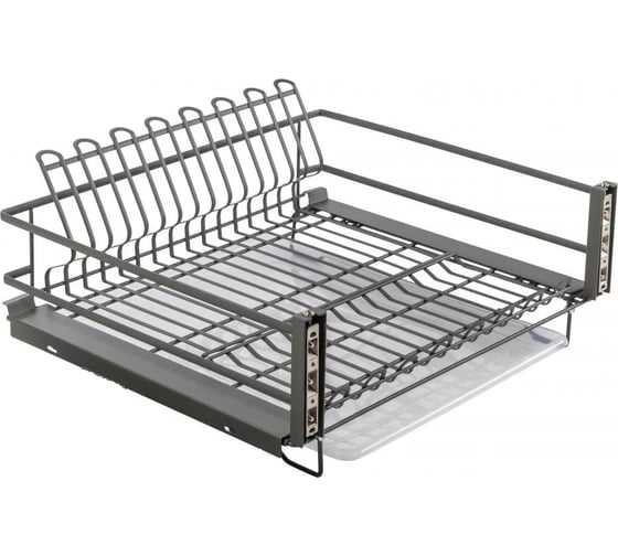 Изображение товара Посудосушитель GTV в нижнюю базу MOVIX, крепление к фасаду, без направляющих, 600 мм, антрацит OC-SZD600-60