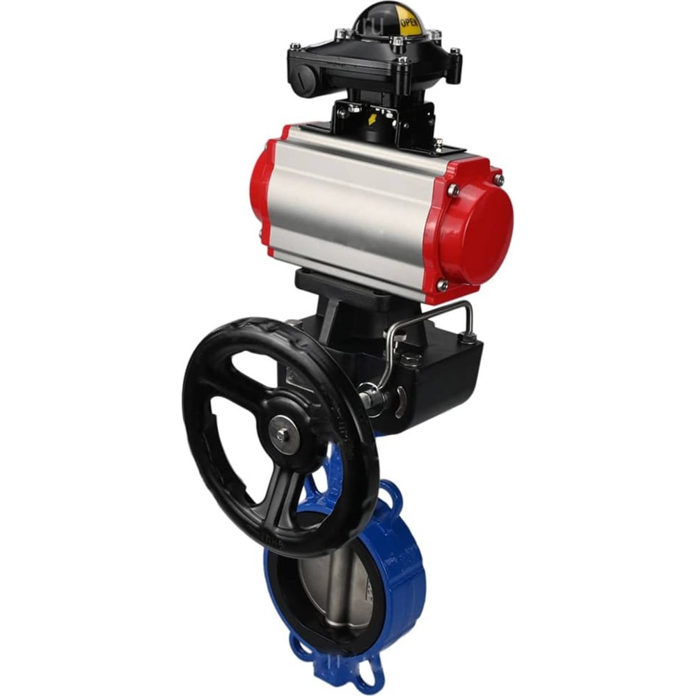 Изображение товара Затвор DN.ru (абразивные среды) QT450-316-EPDM Ду40 Ру16 пневмопривод, БКВ, дублёр D050-57730