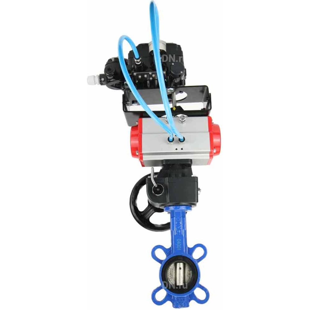 Изображение товара Затвор DN.ru QT450-316-EPDM Ду125 Ру16 пневмопривод дисковый чугун