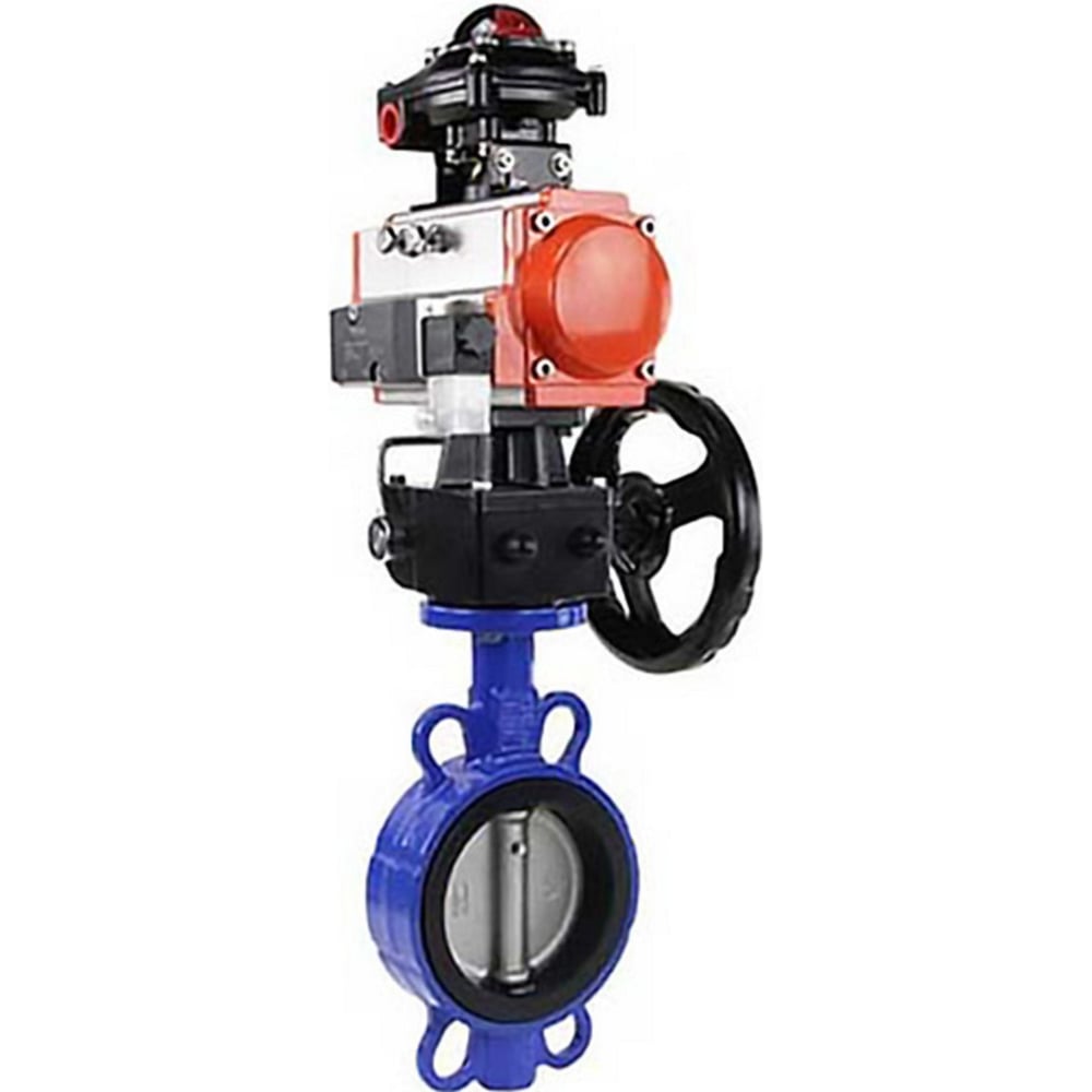 Изображение товара Затвор DN.ru QT450-316-EPDM Ду200 Ру16 пневмопривод дисковый чугун профессиональный