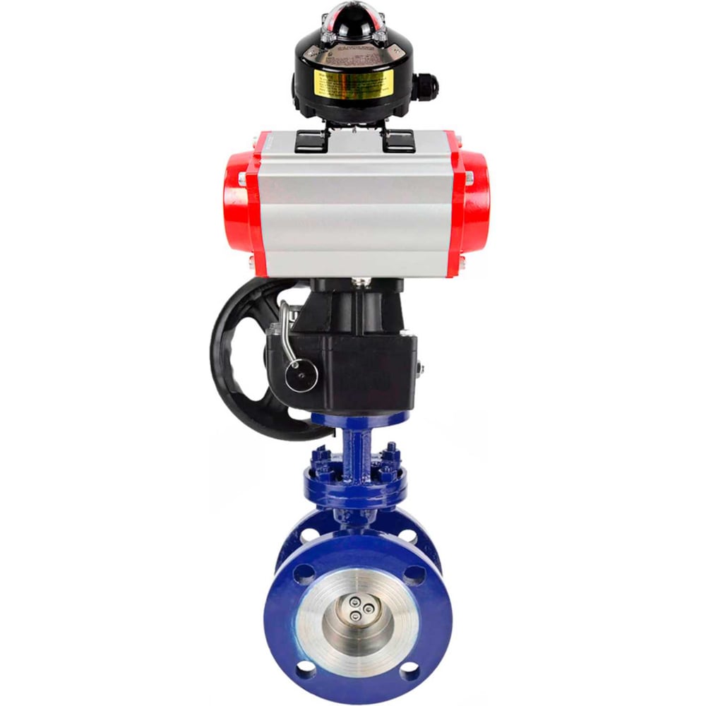 Изображение товара Затвор DN.ru с тройным эксцентр. WCB-304-M-F-ISO Ду50 Ру25 пневмопривод, БКВ, дублёр D050-58504