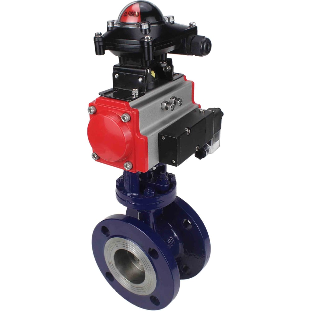 Изображение товара Затвор DN.ru с тройным эксцентричным механизмом WCB-304-M-F-ISO Ду80 пневмопривод