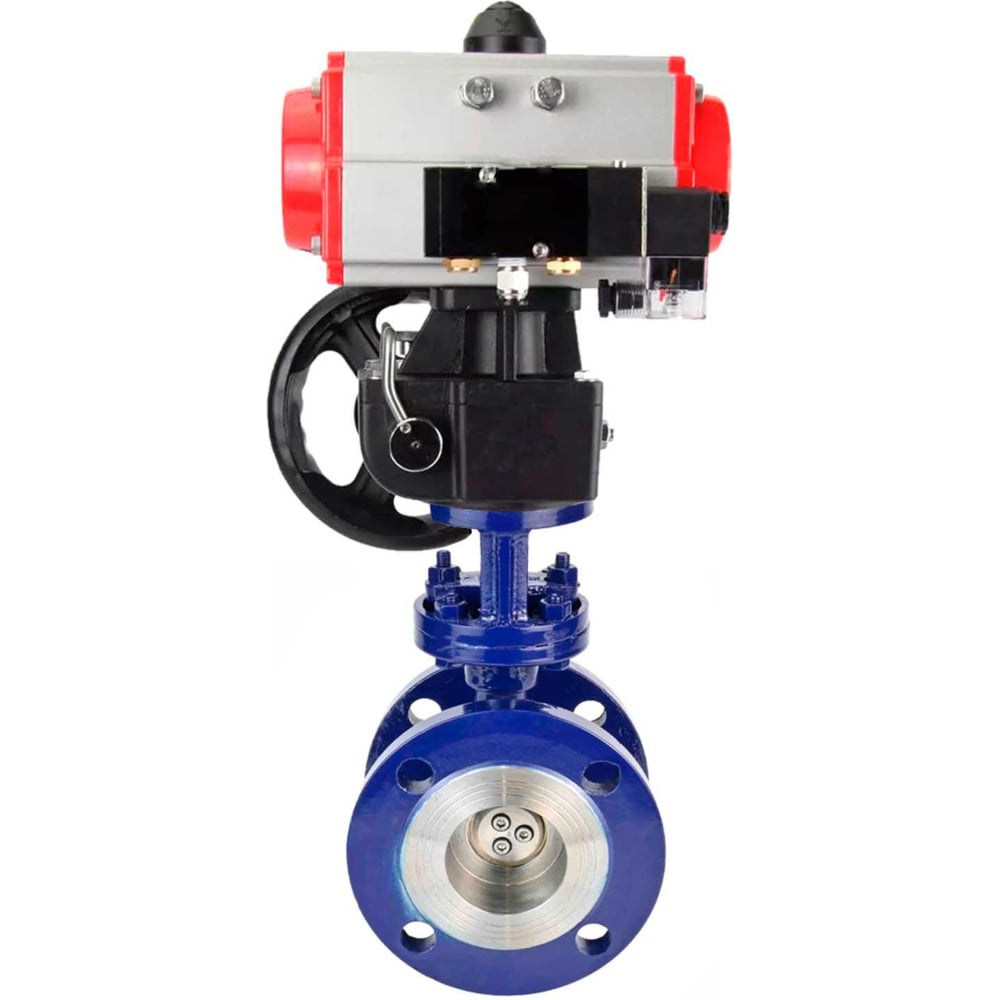 Изображение товара Затвор DN.ru с тройным эксцентричным механическом пневмоприводом Ду80