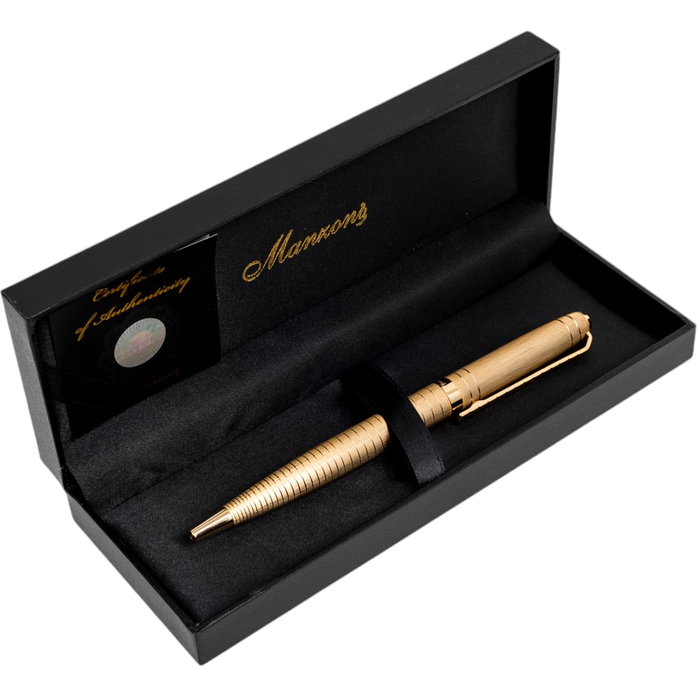 Изображение товара Шариковая ручка Manzoni VIAREGGIO золотая с футляром кожзам