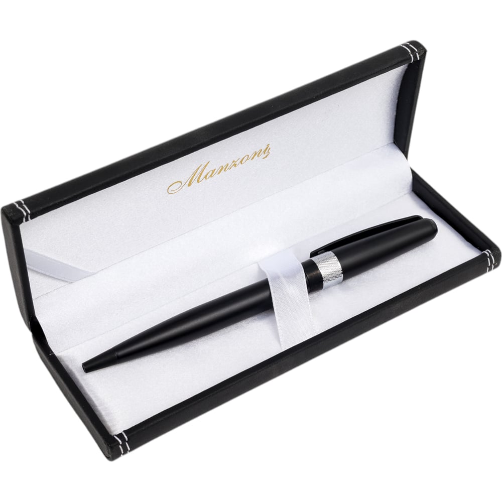 Изображение товара Шариковая ручка Manzoni CONTI в черном матовом корпусе с футляром