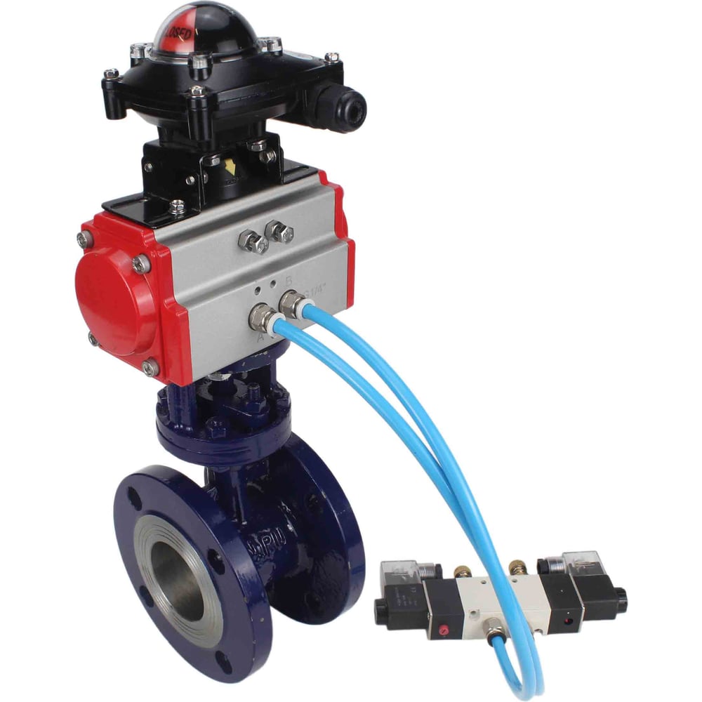 Изображение товара Затвор DN.ru с тройным эксцентриком WCB-316-М-F-ISO Ду50 Ру25 пневмопривод