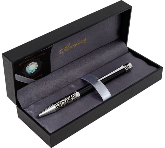 Изображение товара Шариковая ручка Manzoni MARINELLA цвет корпуса: черный футляр кожзам KR405B-01M