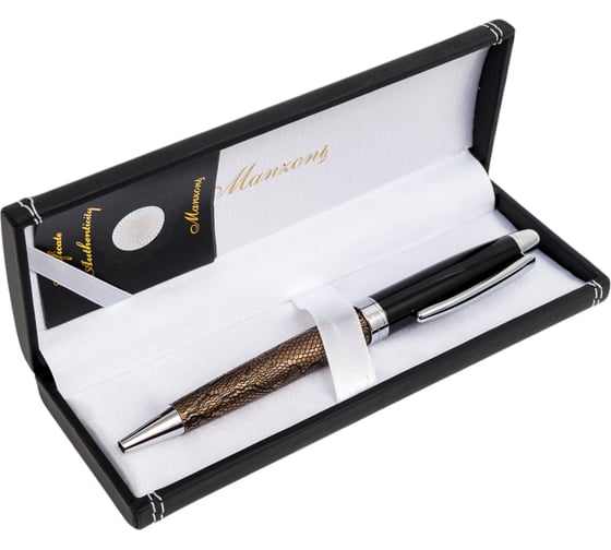 Изображение товара Шариковая ручка Manzoni RAVENNA цвет корпуса: темно-золото футляр кожзам KR712-R602BM