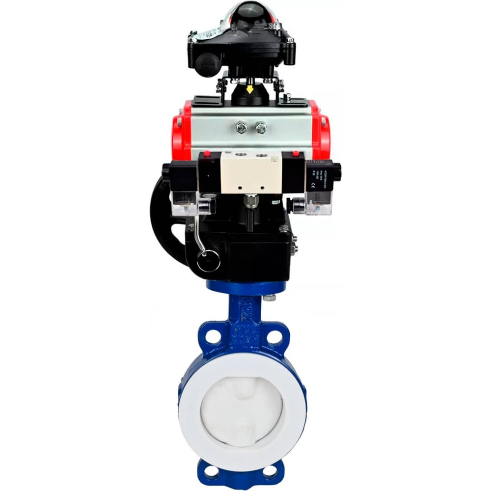 Изображение товара Затвор DN.ru WCB-WCB-PTFE-PTFE-Fb-R Ду250 Ру16 с пневмоприводом