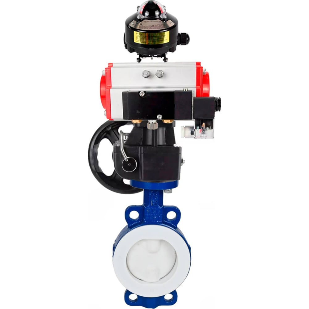 Изображение товара Затвор DN.ru WCB-WCB-PTFE-PTFE-Fb-R Ду300 Ру16 с пневмоприводом