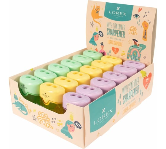 Изображение товара Точилка LOREX CAPSULE BOY’S TEARS с контейнером LXSRCL-BT