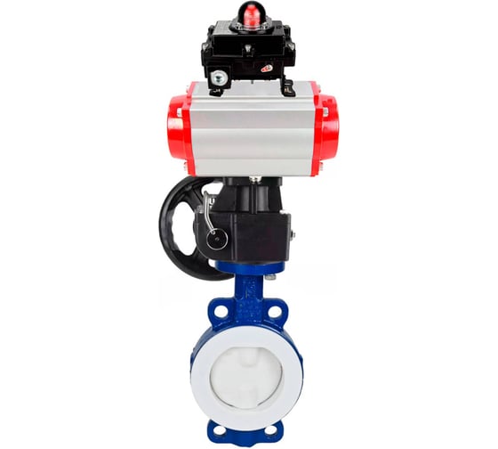 Изображение товара Затвор DN.ru WCB-WCB-PTFE-PTFE-Fb-R Ду250 Ру16 футерованный с пневмоприводом, БКВ, дублером D050-59885
