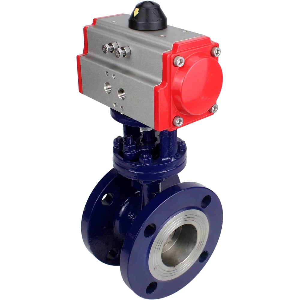 Изображение товара Затвор дисковый с тройным эксцентриситетом DN.ru WCB-304-M-F-ISO Ду65 25 бар пневмоуправление