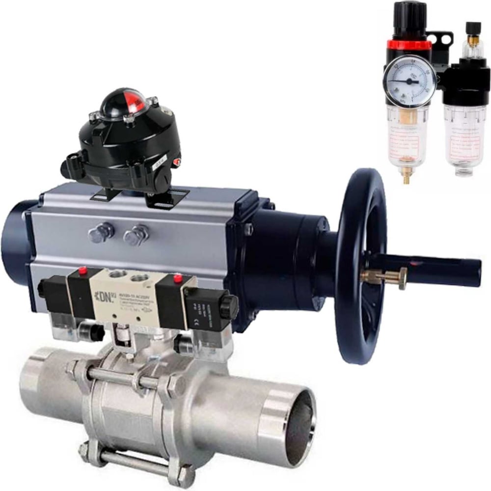 Изображение товара Шаровой кран DN.ru 304-304 LONG Ду100 Ру16 нержавеющая сталь разборный двухходовой заливка под прив