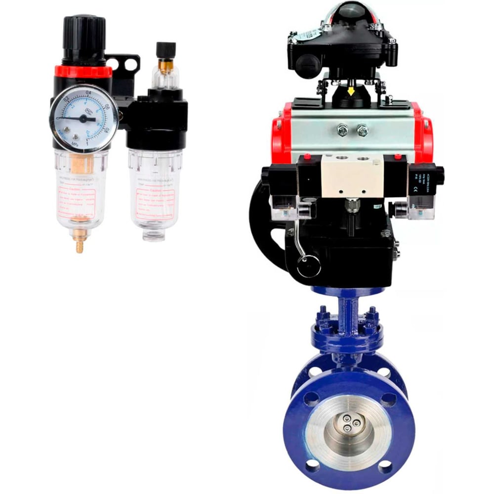 Изображение товара Затвор DN.ru тройной эксцентр. WCB-316-M Ду100 Ру25 пн.привод