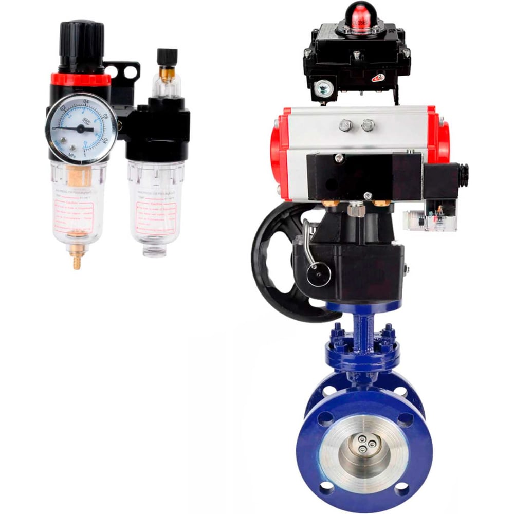 Изображение товара Затвор DN.ru с тройным эксцентричным механизмом WCB-304-M для труб 50 мм пневмопривод