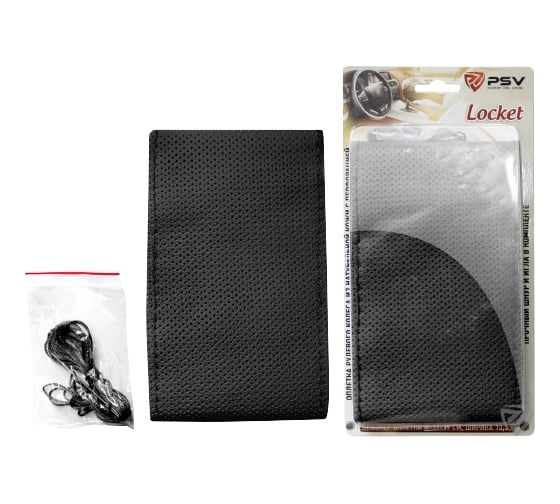 Изображение товара Оплётка на руль PSV LOCKET ORIGINAL перфорированная кожа, черный, M, со шнуровкой 121602