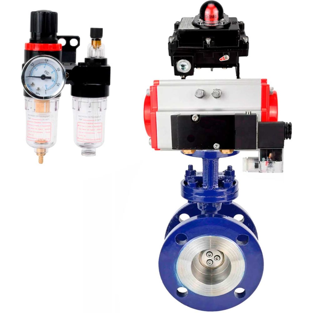 Изображение товара Затвор DN.ru с тройным эксцентричным механизмом Ду100 Ру2 пневмопривод