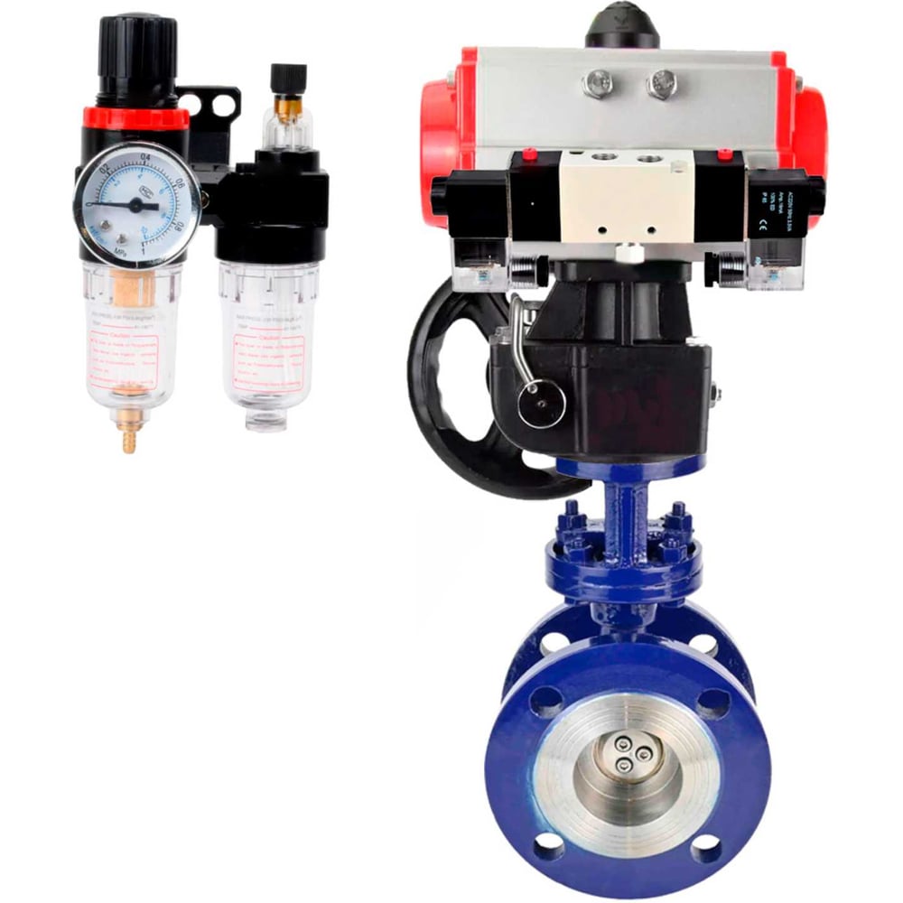 Изображение товара Затвор DN.ru с тройным эксцентром WCB-316-M Ду100 Ру25 пневмопривод профессиональный