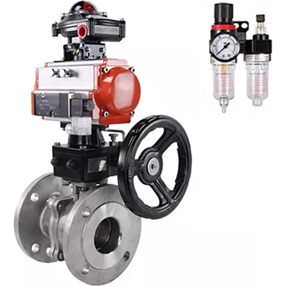 Изображение товара Шаровой кран DN125 с пневмоприводом и фланцевым соединением