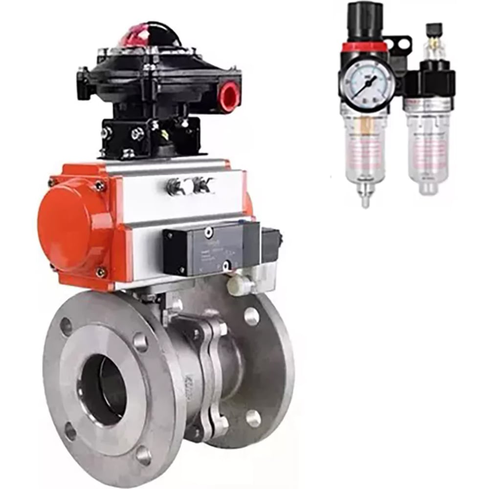 Изображение товара Шаровой кран DN.ru КШФП.316.200 Ду50 Ру40 с пневмоприводом для промышленности