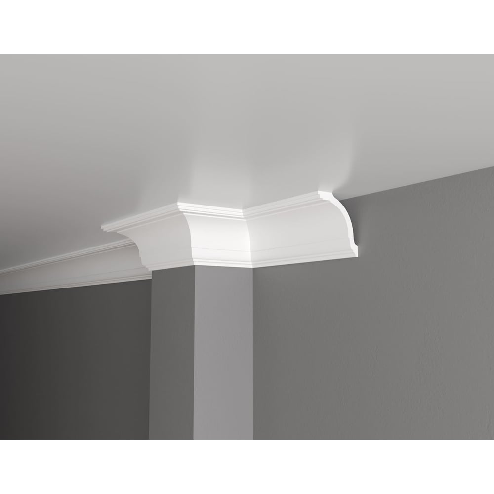 Ударопрочный влагостойкий потолочный карниз под покраску Decor-Dizayn рейка настенно потолочная полистирол ударопрочный decor dizayn 618 89 дуб беленый 15x40x3000 мм