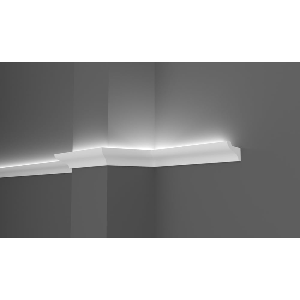 Ударопрочный влагостойкий потолочный карниз под LED подсветку Decor-Dizayn угол потолочный полистирол ударопрочный bello deco xps у 2 белый 30x30x2000 мм