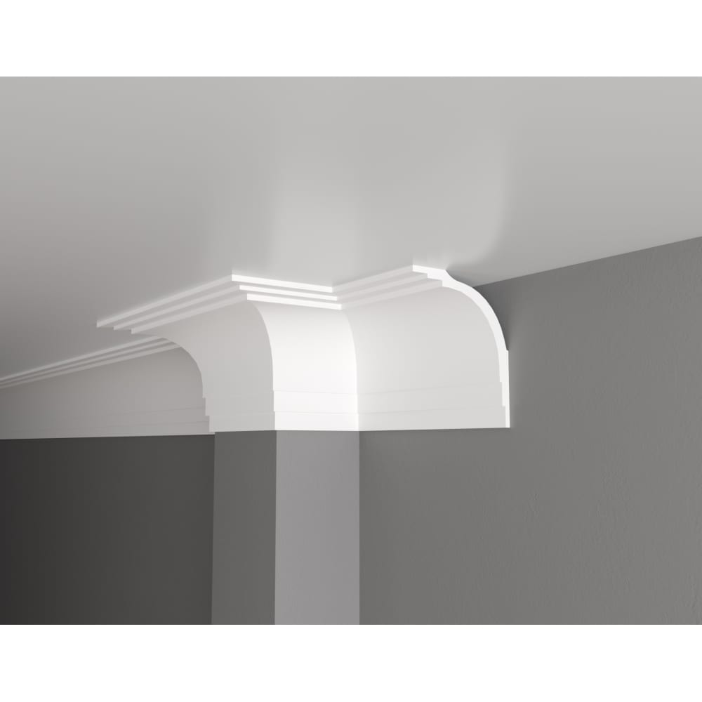 Ударопрочный влагостойкий потолочный карниз под покраску Decor-Dizayn плинтус потолочный полистирол ударопрочный decomaster d115 белый 30х30х2000 мм