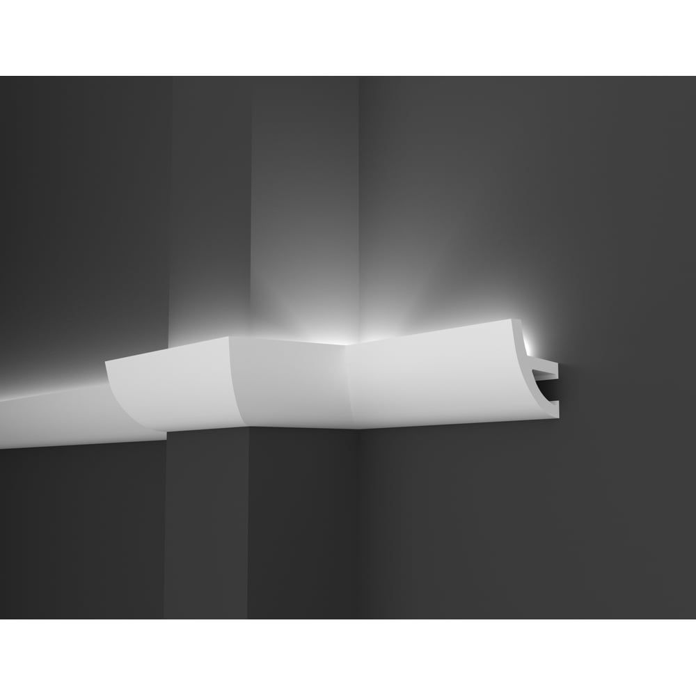 Ударопрочный влагостойкий потолочный карниз под LED подсветку Decor-Dizayn плинтус потолочный полистирол ударопрочный format 06011d белый 26x47x2000 мм