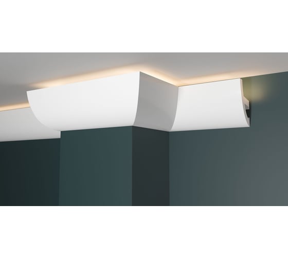 Изображение товара Потолочный карниз Decor-Dizayn ударопрочный влагостойкий под LED подсветку 80Х52Х2000 мм DD510