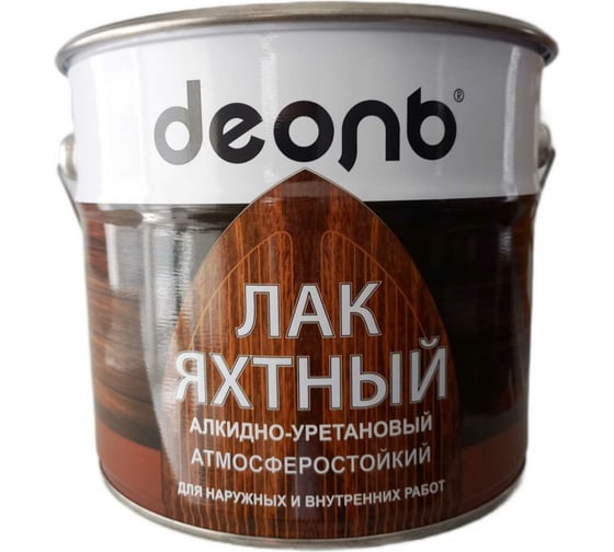 Изображение товара Яхтный лак ДЕОЛЬ алкидно-уретановый, полуматовый, 2.7 л 00020983