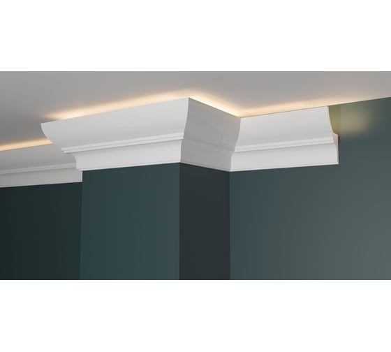 Изображение товара Потолочный карниз Decor-Dizayn ударопрочный влагостойкий под LED подсветку 70Х45Х2000 мм DD508