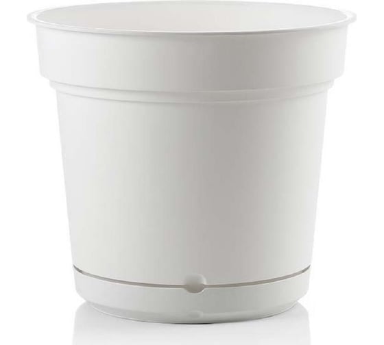 Изображение товара Кашпо с поддоном Teraplast HYDRAL диам. 18 см, высота 16 см, белый 28107018022