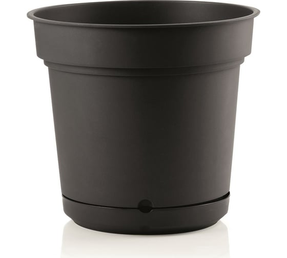 Изображение товара Кашпо с поддоном Teraplast HYDRAL диам. 18 см, высота 16 см, темно-серый 28107018005