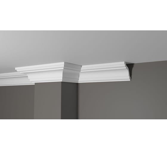Изображение товара Потолочный карниз Decor-Dizayn ударопрочный влагостойкий под покраску 76Х76Х2000 мм DD44