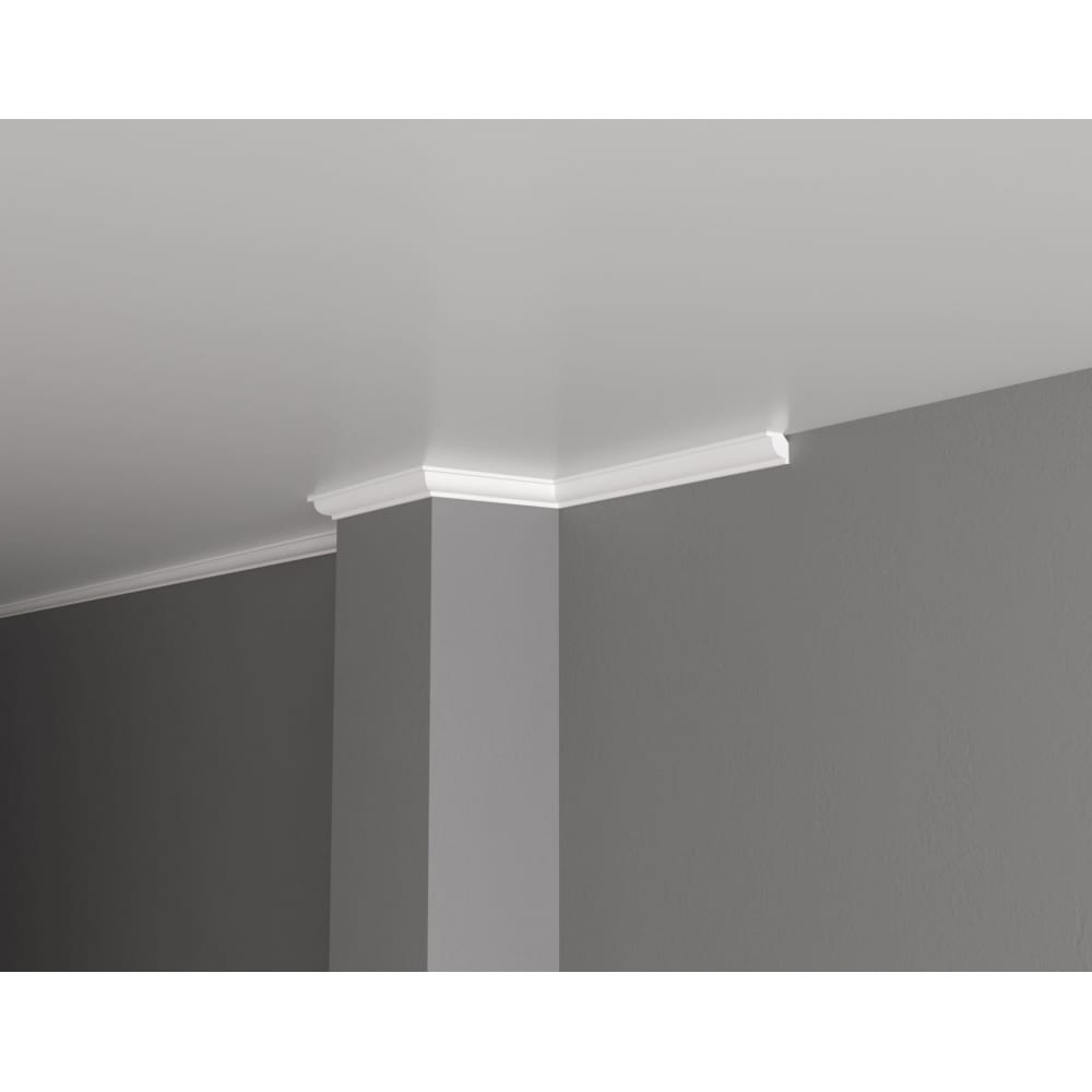Ударопрочный влагостойкий потолочный карниз под покраску Decor-Dizayn рейка настенно потолочная полистирол ударопрочный decor dizayn 618 89 дуб беленый 15х40х3000 мм