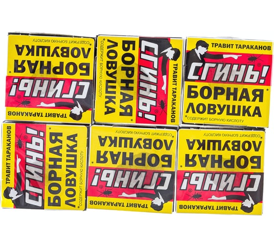 Изображение товара Борные ловушки, усиленные, от тараканов СГИНЬ! № 88 6 шт., упаковка 18032