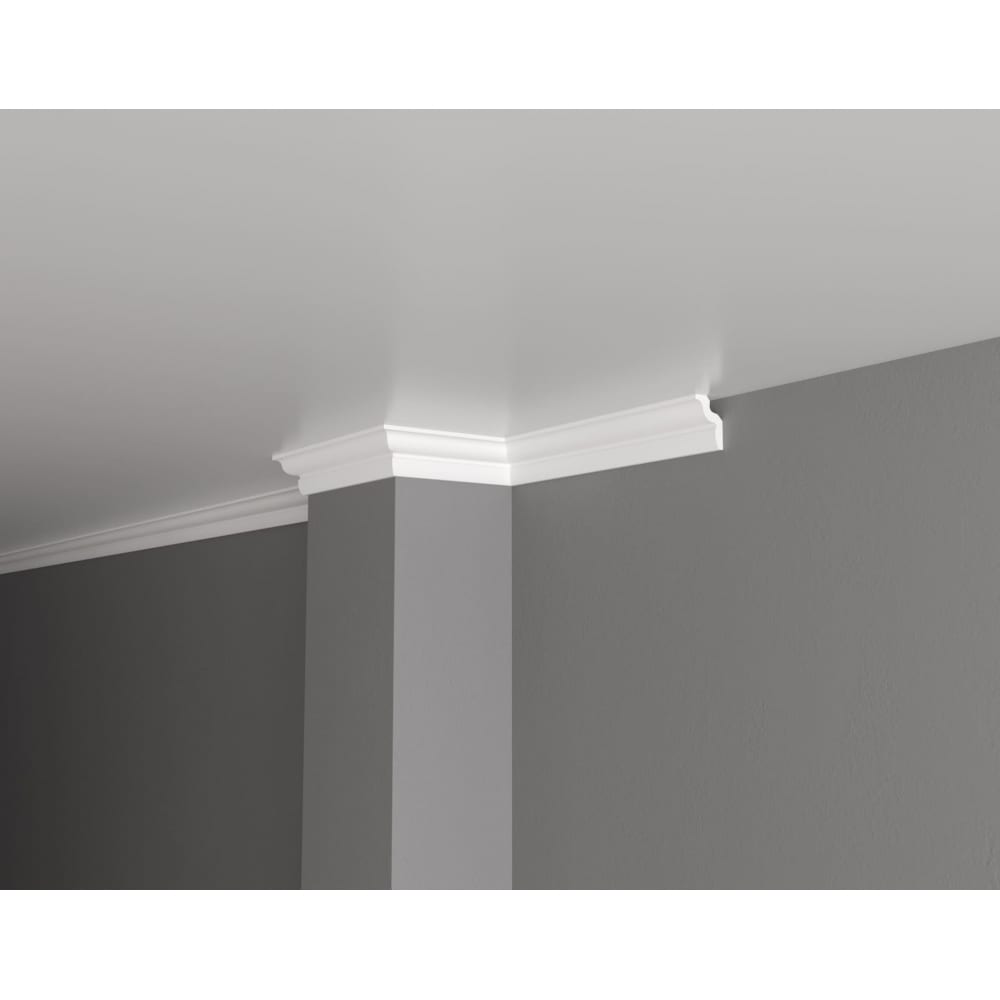 Ударопрочный влагостойкий потолочный карниз под покраску Decor-Dizayn рейка настенно потолочная полистирол ударопрочный decor dizayn 618 89 дуб беленый 15х40х3000 мм