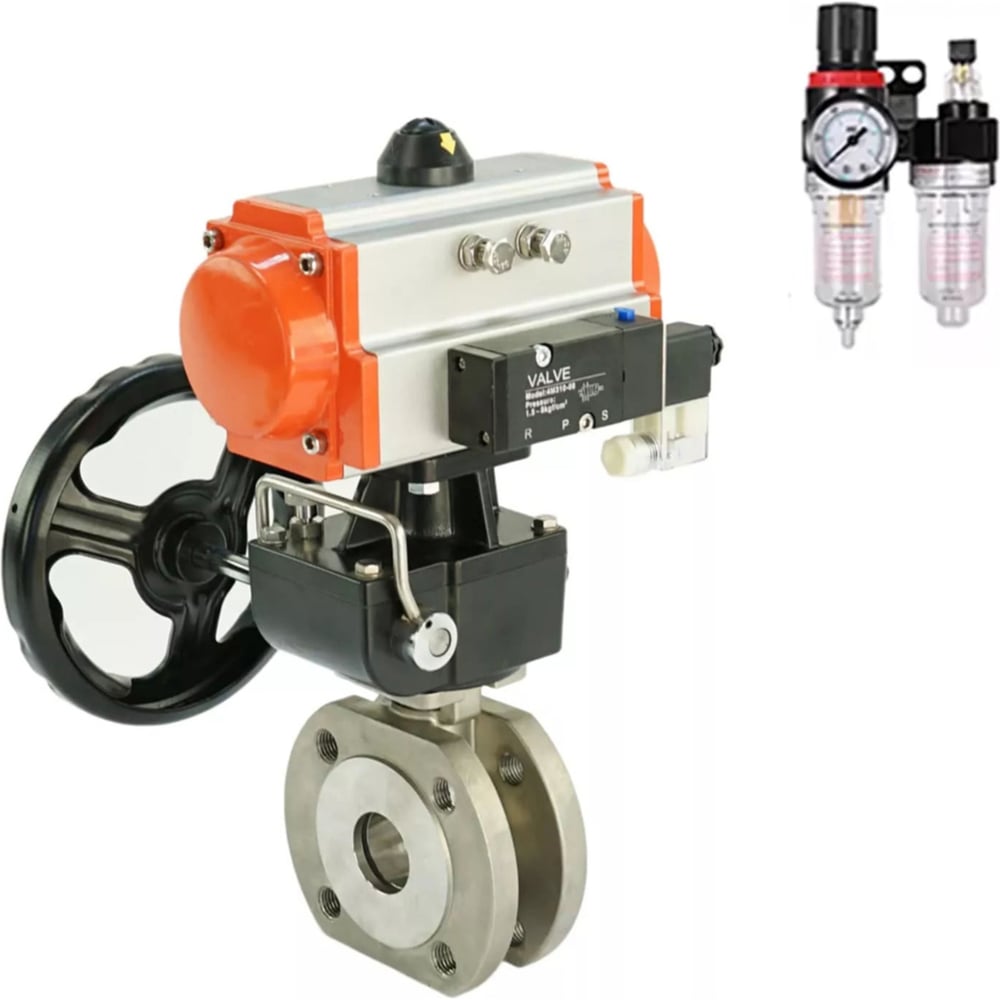 Изображение товара Шаровой кран DN.ru с пневмоприводом Ду100 Ру16