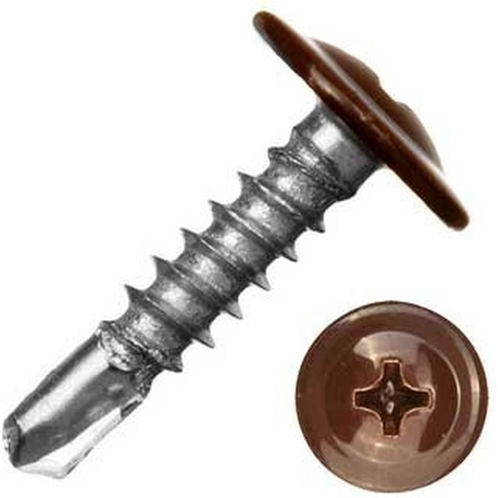 Изображение товара Саморез с прессшайбой Rizzel ПШС 4,2х19 RAL 8001 1000 шт