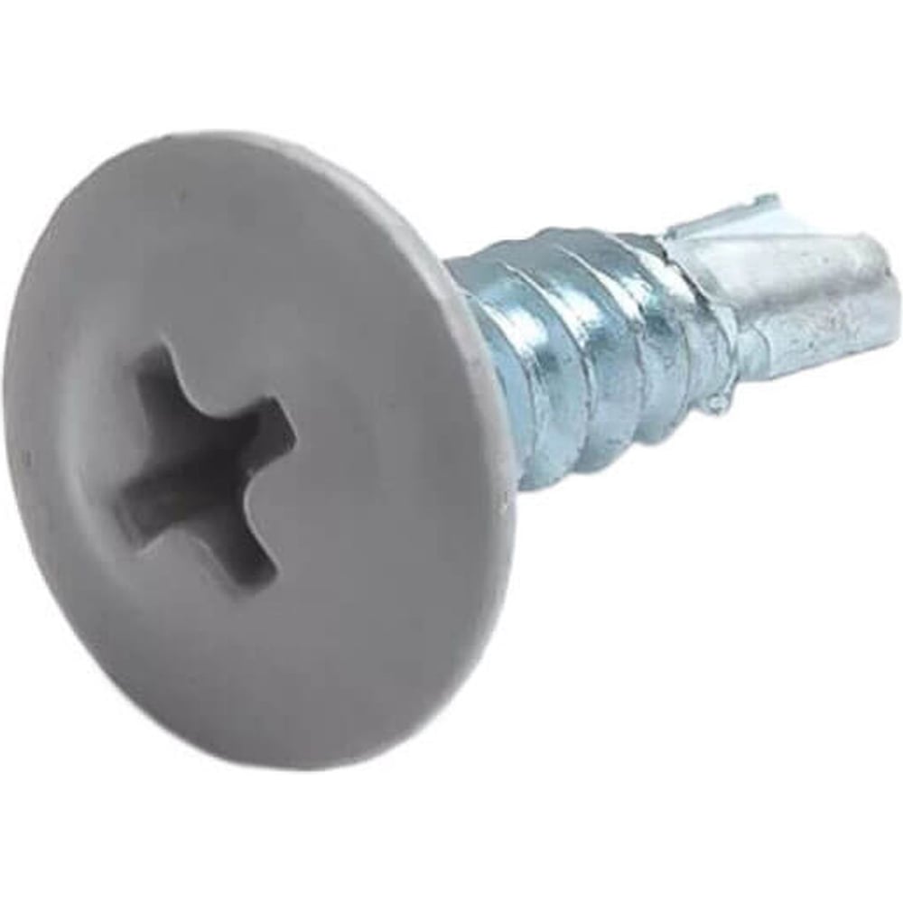 Изображение товара Саморез с прессшайбой Rizzel ПШС 4,2х19 RAL 7035 1000 шт