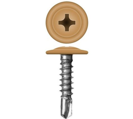 Изображение товара Саморез с прессшайбой Rizzel ПШС 4,2х19 RAL 6002 1000 шт. 00000308444