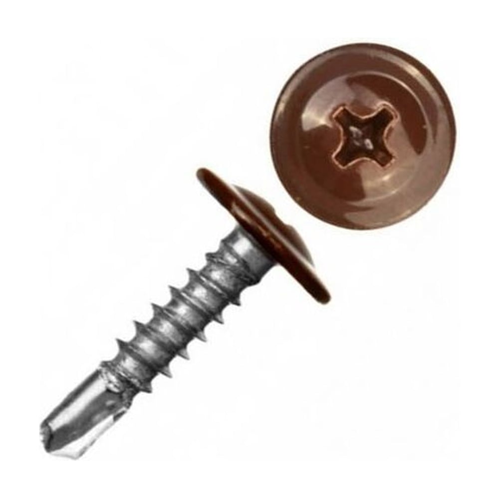 Изображение товара Саморез с прессшайбой Rizzel ПШС 4,2х19 RAL 8004 1000 шт