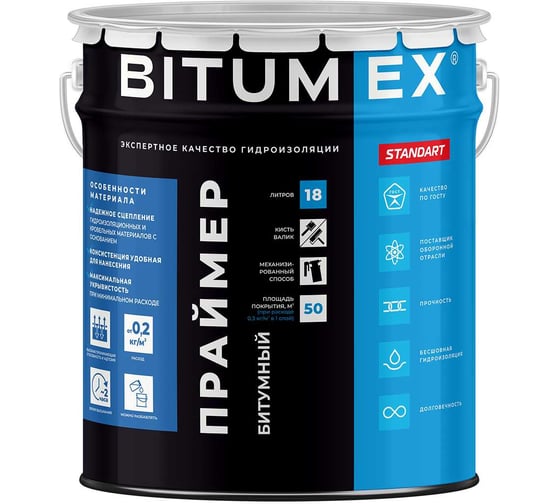Изображение товара Праймер битумный BITUMEX ведро 18л ПБ-036