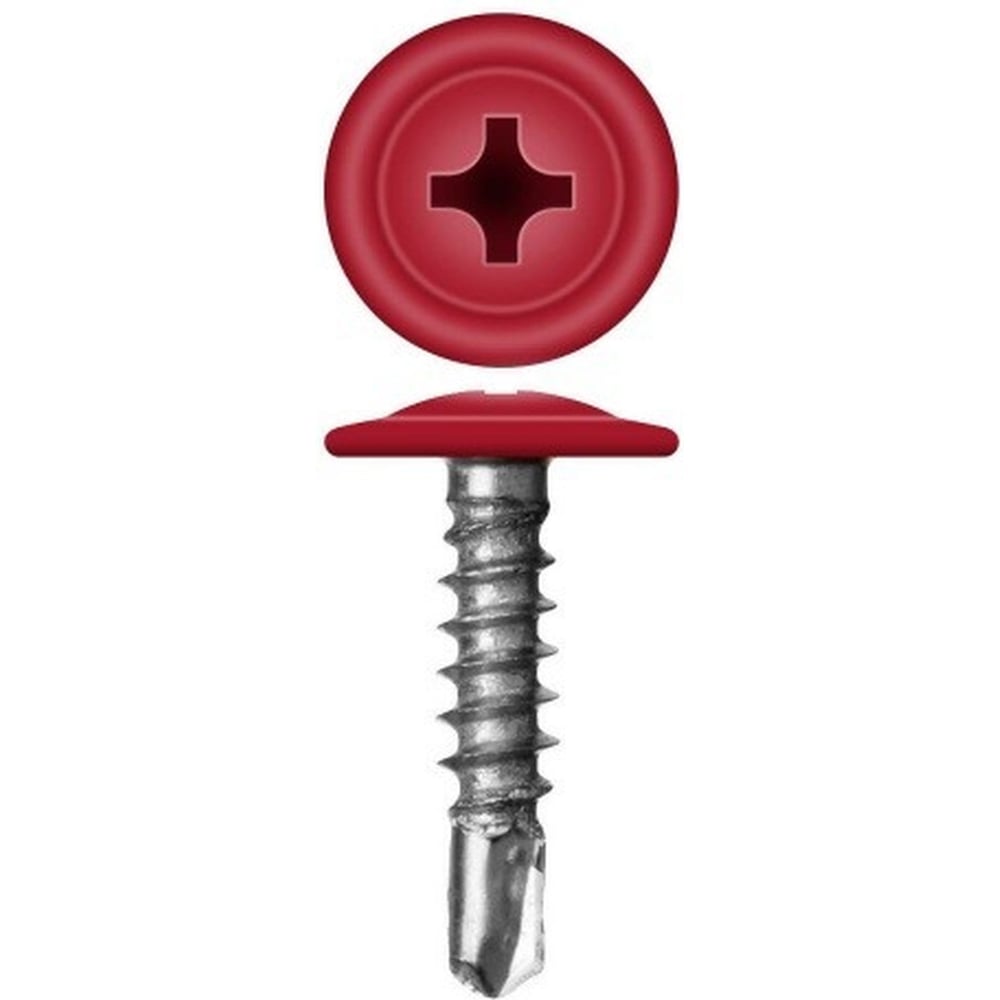 Изображение товара Саморез с прессшайбой Rizzel ПШС 4,2х19 RAL 3003 на 1000 штук