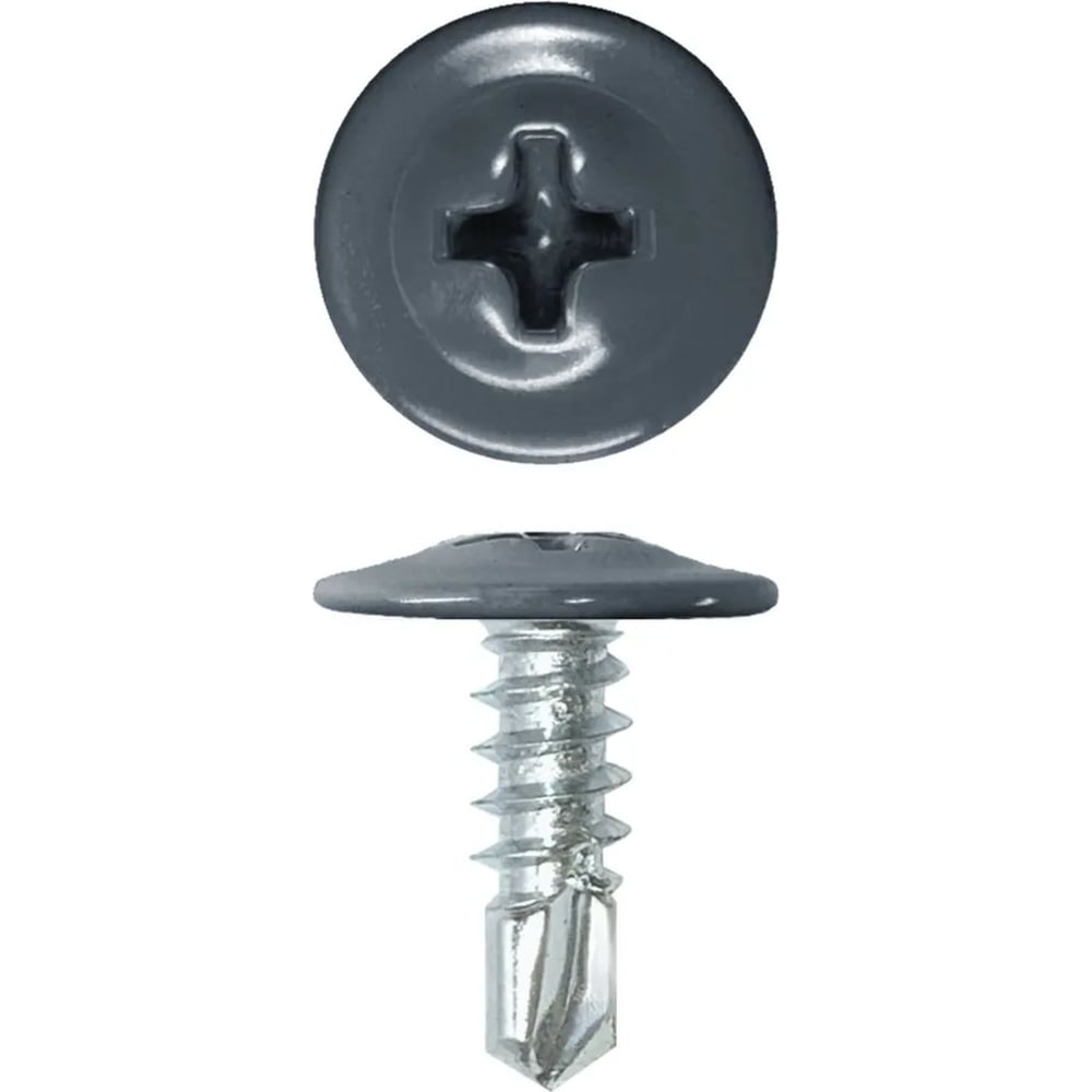 Изображение товара Саморез с прессшайбой Rizzel 4,2х25 RAL 7016 500 шт.