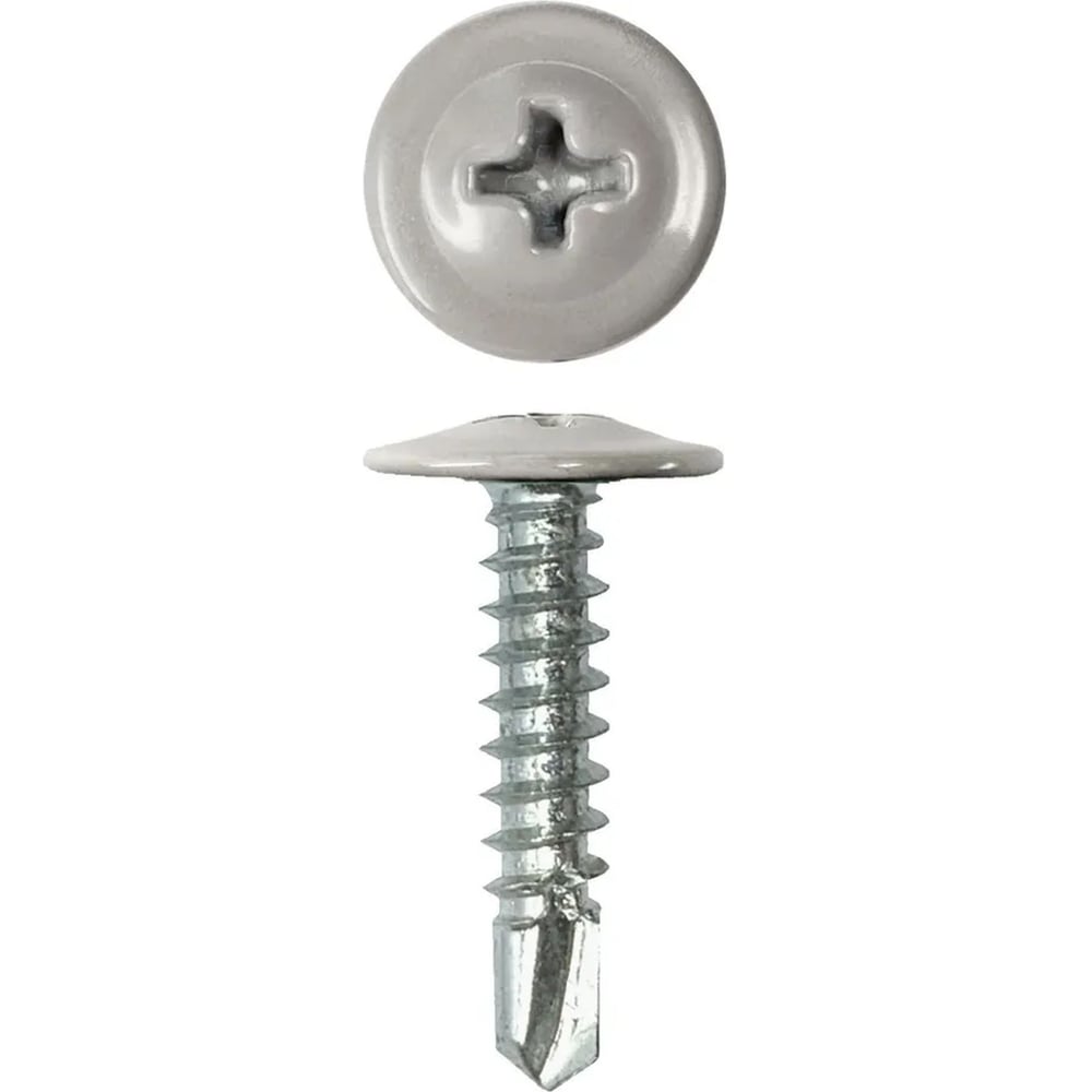 Изображение товара Саморезы с прессшайбой Rizzel 4,2х41 мм 500 шт. сигнальный серый